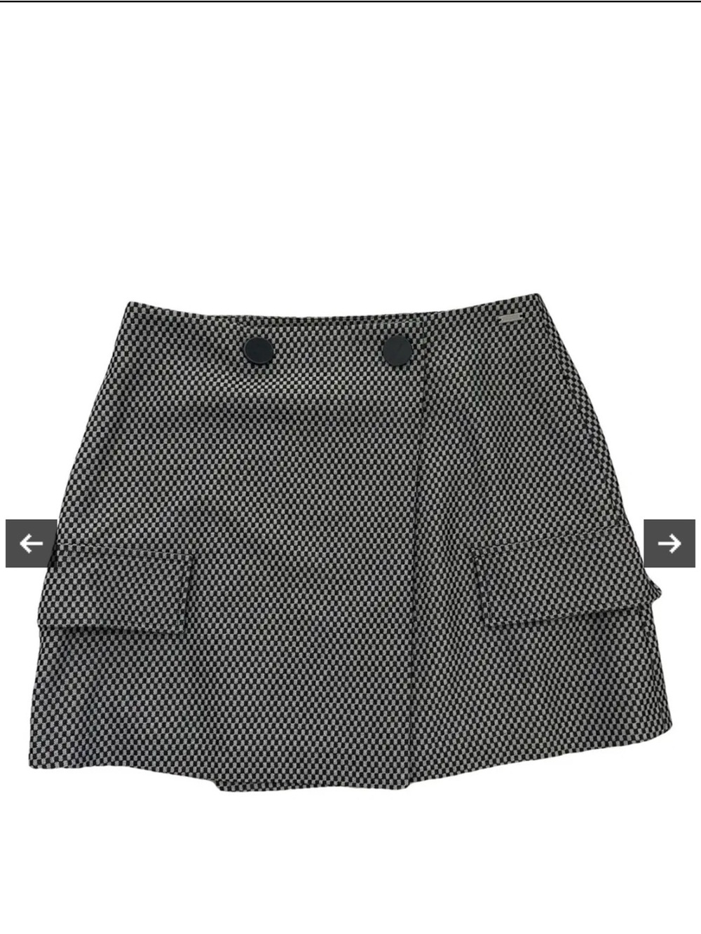 Armani Exchange Black and White Houndstooth Skort